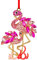 D24TIME Flamingo Christmas Ornament Pink Metal Flamingo Pendants Tree Decorations Decorative Hanging Ornaments Flamingo Keepsake Gifts for Women Flamingo Lovers Sisters Girls Holiday Decor Xmas Party