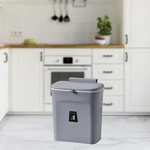 HUOLE Poubelle Suspendue Cuisine avec Couvercle, Poubelle Murale Cuisine, Poubelle Camping Car Suspendu pour Portes d'armoires Placard Salle de Bain,29.5 * 16 * 26cm (gris-2PC)