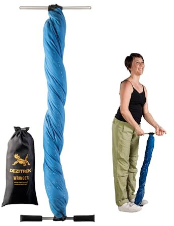 Dezitrek Escurridor de ropa ultraligero – Escurridor manual de mano para ropa fuera de la red, camping, hotel y viajes – Escurridor de toallas compacto y ecológico para secar ropa en cualquier lugar