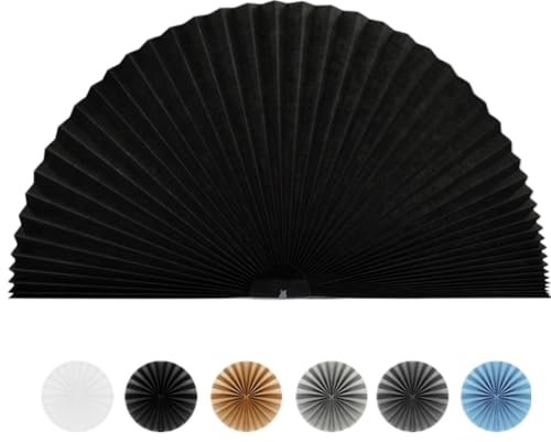 ChYoung Persiane per finestre ad arco senza attrezzi, filtro della luce, paralume in tessuto plissettato, bastone su finestra circolare semicircolare, tenda plissettata, copertura per finestra per