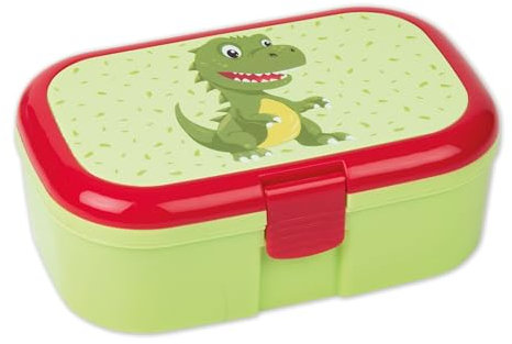 Lutz Mauder Brotdose Kinder mit Fächern, Dino Lunchbox Kinder, Dinosaurier Brotbox, Snackbox, Vesperbox, Kindergarten, Schule, KITA, Vorschule, Reise, Picknick