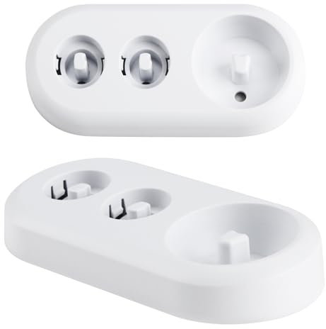 Portaspazzolino elettrico compatibile con Oral B, 1 supporto per spazzolini elettrici e 2 supporti per testine per spazzolino da denti, organizer da bagno per serie Oral B iO/PRO/DB, bianco