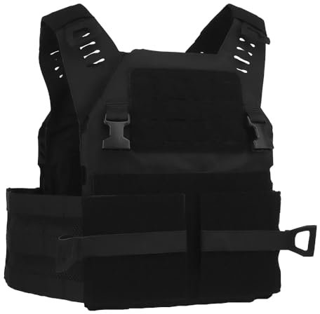 Peminkoo Tactical Vest Tactical Plate Carrier Quick Release Design Adapt to 10 * 12 SAPI Medium Protection Board (Black)