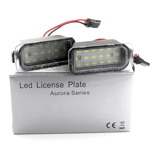 CAXUMO 2Pcs Error Free License Number Plate Light Lamps, for Ford Tourneo Transit Connect Courier Custom 150 250 350HD Car-styling LED License Plate Lamps
