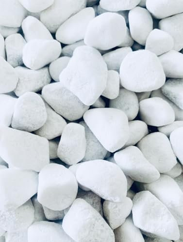 HCommerce Gravier décoratif en marbre blanc I Galets naturels pour pots de plantes, vases, aménagement paysager, aquariums, maison et jardin I Grain 6 à 9 mm (10 kg)