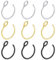GXGM 9 Pièces Acier Inoxydable Faux Anneau De Nez Bague Au Nez Septum Bijoux De Piercing,3 Coulours,8mm