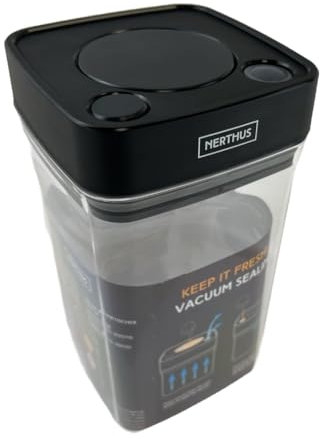 NERTHUS FIH 1390 Pot hermétique sous vide de 1 200 ml - Base carrée, parfaite pour conserver les aliments et conserver leur fraîcheur