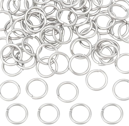 HOBBIESAY 60 Stück Offene Sprungringe 12mm Edelstahl Runde Verbindungsringemetallglieder O Ring Verbindungsstücke Für DIY Armbänder Halsketten Ohrringe Schmuckherstellung