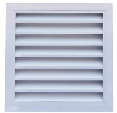 Ventilación de ventana con persiana de aleación de aluminio, salida de aire de retorno de escape transpirable, ventilación de escape de pared Exterior decorativa a prueba de lluvia, 1 pieza(600mmx600m