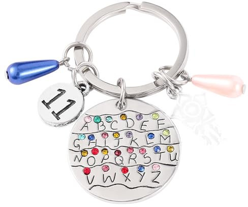 MaNeaz Eleven Porte Clef Porte Clé Original Porte-Clés Créativité Lettre Porte-Clés Convient Aux Fans De Cinéma Et De Télévision Idée Cadeau Saint Valentin Couple Pour Lui