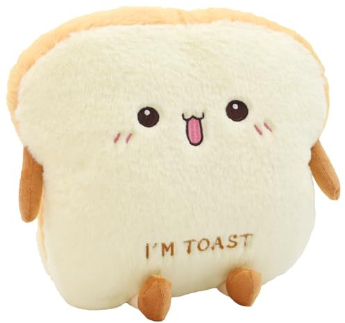 Auptiz Toast Bread Pillow, Soft Plush Toy, Funny Bread Shape Plush Toy, Doll Toy Sliced Bread Pillow, 40cm Hand Warmer Toast Cuddly Toy
