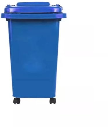 DUAS Recycling Wheelie Bin Dustbin Plastic Rubbish Waste Trash Bin for Kitchen Home and Office – 30L & 50L Sizes – Green, Red, Grey and Blue (Blue, 50L)
