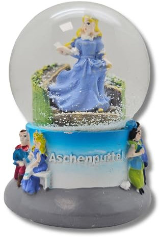 Märchen Schneekugel Aschenputtel | Schüttelkugel Glitzerkugel Märchenmotiv Cinderella | Geschenk für Sammler | B: 65mm, H: 85 mm | 30036