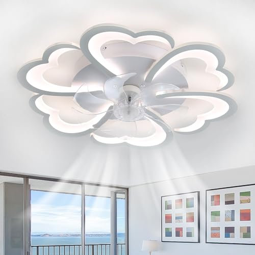 lnrosy LED Ventilador De Techo con Luz Fancy Silent DC Temporizador Regulable De 6 Posiciones Con Memoria 6800 Lumens 68cm Salón Dormitorio