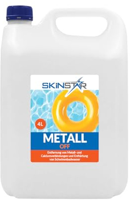 SkinStar Metall-Ex für Pool entfernt Metall und Kalkablagerungen senkt die Gesamthärte sorgt für kristallklares Wasser (4l)