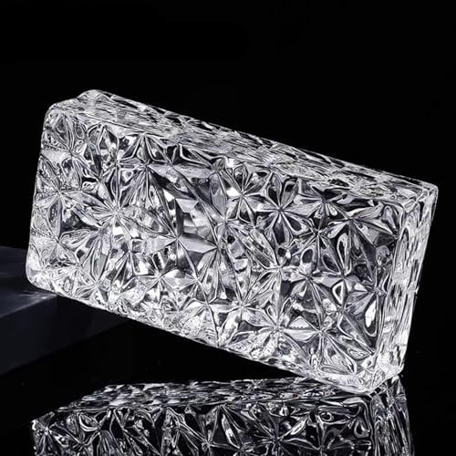 Brique de verre 7,8 * 3,9 * 1,9 pouces, brique de verre solide transparente, cloison décorative, utilisée pour la séparation de pièce, la décoration de bâtiment, le bar, l'hôtel(J,10pcs)