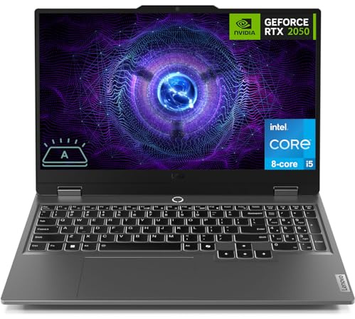 Lenovo LOQ - Computer portatile da gioco, display FHD 144 Hz, processore Intel Core i5-12450HX a 8 core, GeForce RTX 2050, 16 GB DDR5, SSD da 1 TB, Wi-Fi 6, Ethernet, USB-C, HDMI, tastiera