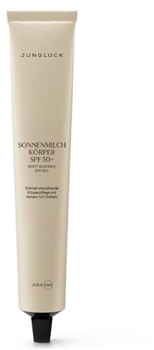 JUNGLÜCK Sonnenmilch Körper SPF 50+ | Schnell einziehend mit hohem UV-Schutz - Leichtes Hautgefühl, ohne zu fetten oder zu weißeln - Ohne Mikroplastik, Alkohol & korallenschädliche UV-Filter