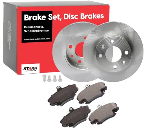 STARK Bremsen Set Vorne 238,0mm Bremsscheiben und Beläge Komplett Kompatibel mit RENAULT Clio 2 BB0/1/2, CB0/1/2 Twingo 1 C06 Megane 1 BA0/1, DACIA SANDERO