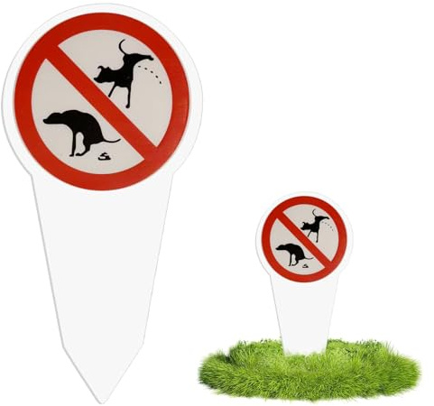 THXFUNAREA Placa Prohibido Hacer Cacas para Perros, Cartel de Seguridad para Exteriores 29 cm x 14 cm, Para Colocar en Zonas Verdes Públicas y Privadas, Fabricado en Material Duradero.