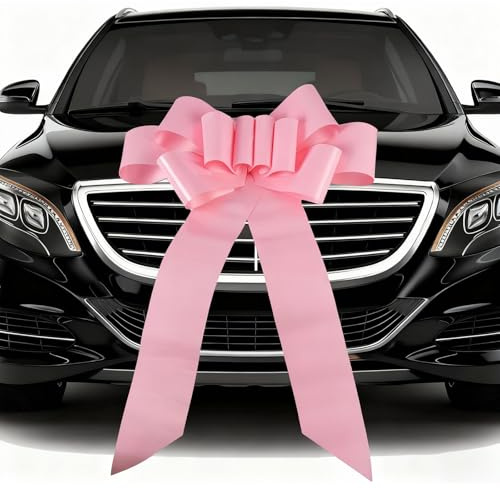 Ruispeed riesige Schleife fürs Auto, große rosa Autoschleife, 76,2 cm, große Riesenschleife für Geschenke, große Geschenkverpackungsschleife als große Geschenkdekoration für Weihnachten, das Neue