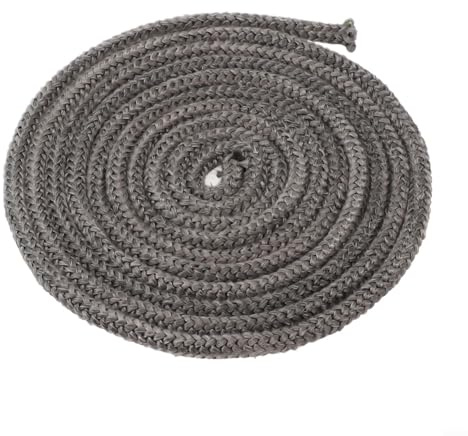 Fiberglas-Seil, schwarz, feuerfest, Dichtungsseil für Holzofen, Holzbrenner, Türdichtung, Feuerseil Länge (8 mm x 3 m)