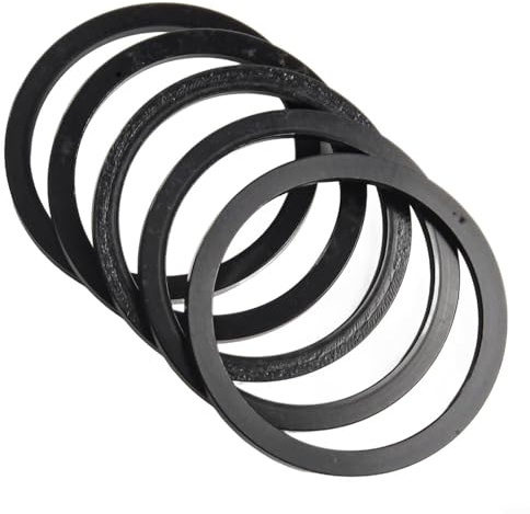 Jonikuper 5 Stück Aluminiumlegierung Kassette Schwungrad Nabe Abstandshalter Tretlager Dichtungen Unterlegscheiben für Fahrradkomponenten, 1-3 mm Dicke, Rot und Schwarz (2,5 mm schwarz)