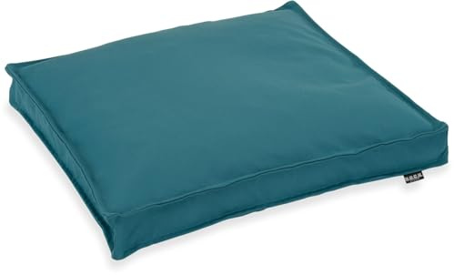 H.O.C.K. Sitzkissen Outdoor Stuhlkissen Classic Uni – UV-beständig, wasserabweisend, Fleckschutz – Garten Terrasse Balkon (50x50x5cm, Cyan Petrol Light)