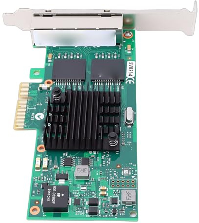 SUNGOOYUE Gigabit Ethernet Network Card, 4 Port PCIe 2.1 X4 Adapter with 350AM4 Chipset and Low Profile Bracket, for Desktop PC Server Industrial Application