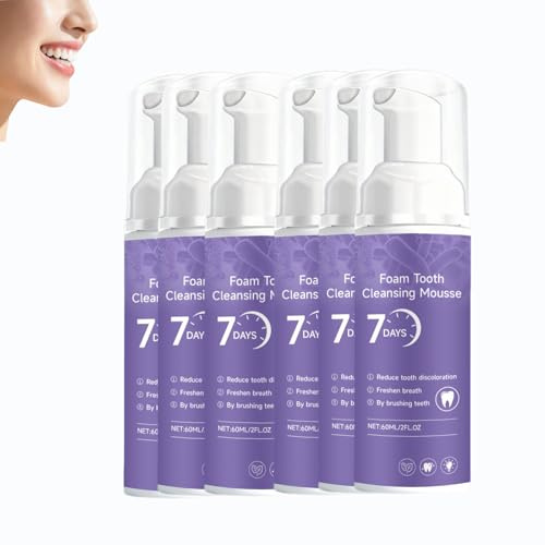 Schaum-Zahnreinigungsschaum Sanft Formuliert Für Die Tägliche Mundpflege, Einfach Zu Verwendender Reinigungsschaum Für Frischen Atem & Zahnoberflächenreinigung, Tragbarer Reisefreundlicher, (6PCS)