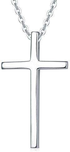 Damen Halskette mit Kreuz Christian Anhänger aus 925 Sterling Silber - Verstellbar Kettenlänge: 40 + 5 cm