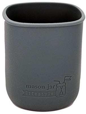 Mason Jar Lifestyle Quart 32 oz Silicone Sleeves/Jackets for Protecting Ball, Kerr Canning Jars by (Charcoal Grey, 2 Pack)