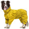 Geyecete-Regenmantel für Hunde mit Vier Beinen,Hund Regenjacken Hosenanzug mit Geschirr Loch, reflektierender vollwickel elastisch wasserdicht Mantel fur Groß mittel und klein Hunde -Gelb-XL
