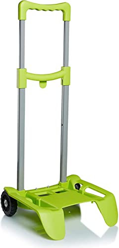 SJ Schultrolley für Kinder; Trolley für Schulranzen und Rucksäcke von Seven & SJ, Einfach zum Ziehen für Mädchen und Jungen, grün