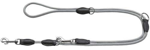 HUNTER Verstellbare Hundeführleine Freestyle EIBY, Farbe: grau, robust & wetterfest, 3-Fach verstellbar, Tau mit Polyamid-Kern, liegt weich in der Hand, pflegeleicht, Größe: 8/200