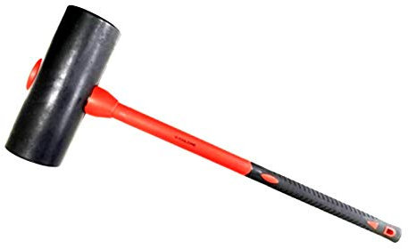 New 6kg Large Rubber Paving Slab Kerb Mallet Maul Fibre Glass Handle Rubber Grip