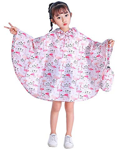 Gaga city Poncho Pluie Rose avec Sac pour Filles garçons Flamant/S/1-3 ans