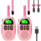 Ushining Talkies Walkies Enfants, VOX Talkie Walkie Rechargeable Enfant, Lampe de Poche LCD Rétro-éclairée, 3 KM pour Aventures Extérieures Camping Randonnée, Cadeau De Noël