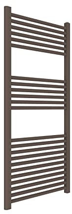 ERCOS sèche-serviettes Radiateur de salle de bain Taille 600x1200 MM Radiateur de salle de bain Brun brûlé mat, raccords 1/2 Livré avec kit de montage