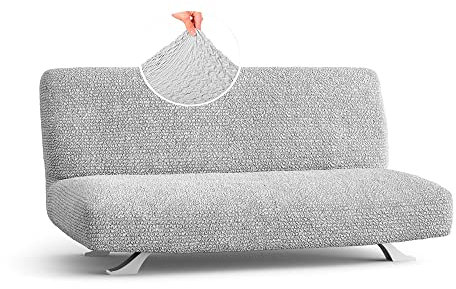 Menotti Sofabezug ohne Armlehnen, 2- und 3-Sitzer, für Sofa und Sessel, elastischer Stretch-Stoff, Mikrofaser, Perlmutt (Sofabett ohne Armlehnen)