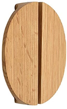 2 Pieces Wooden Handle Drawer Pulls Half Circle Cabinet Knobs Decorative Semi Circle Door Knobs Cupboard Handle Door Levers for Wardrobe,Book Cabinet,with Screws (Oak)