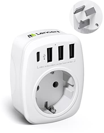 LENCENT Adaptateur Prise Australie AUS Chinois avec 3 Ports USB et 1 Type C Adaptateur de Voyage France vers pour Australie, Chine, Argentine, la Nouvelle-Zélande, Fidji, Type I