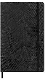 Moleskine Precious & Ethical Notizbuch, mit einer einer Geschenkbox, veganen Einband mit Python-Effekt, Klettverschluss, Großformat 13 x 21 cm, Farbe Schwarz