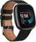Wanme Leder-Armbänder kompatibel mit Fitbit Versa 4/Fitbit Versa 3/Fitbit Sense 2/Fitbit Sense Frauen Männer Ersatzarmbänder Echtleder Kompatibel mit Fitbit Versa 4 3 (Schwarz)