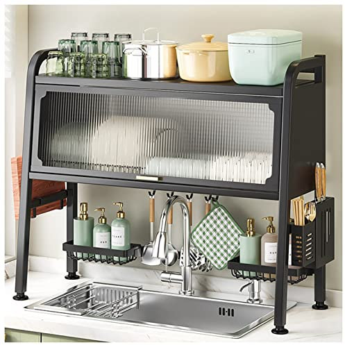 Escurreplatos sobre Fregadero Escurridor de Platos Escurridor de Platos de 2 Niveles Escurridor de Platos de Acero Inoxidable 304 Multifuncional Mostrador de Cocina Grande Escurreplatos Esta