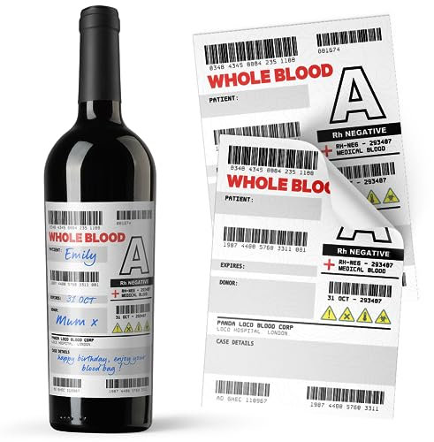 3 X Halloween Blood Bag Wine Personalise Medical Alcohol Bottle Gift Funny Drinks Sticker Label ([3 Pack] White)