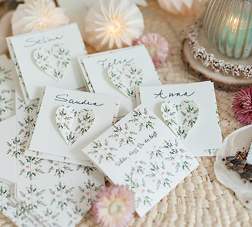 Dein Gastgeschenk 20 Stück Blumensamen - Tischkärtchen zum Beschriften - zur Hochzeit, Taufe, Kommunion, Konfirmation, Geburtstag (Flora)
