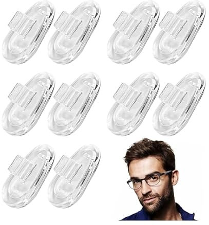 5Pairs Eyeglass Nose Pads Covers,Eye Glasses Nose Pads Non Slip Protective Covers,Eyeglass Nose Pads Soft Silicone Air Cushion Glasses Replacement Nosepad Anti-Slip Nose Bridge Pads Kit(Clear)