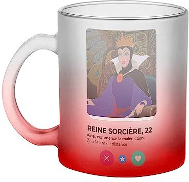 Fabulous Mug en Verre Rouge - Reine Sorcière Blanche Neige Réseau Social Drague Parodie