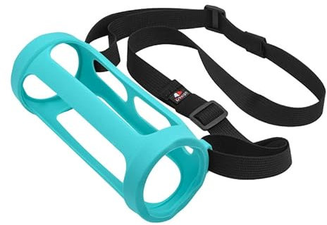 Custodia in silicone l'altoparlante portatile Bluetooth per JBL FLIP ESSENTIAL 2, custodia protettiva in pelle morbida con tracolla (Verde)